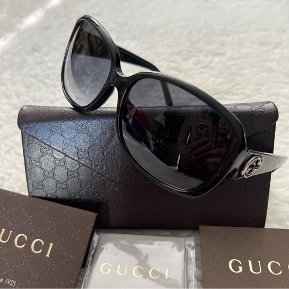 Gucci GG3178/K/S Black Gradient GG Logo Sunglasses w/Accessories - Picture 2 of 16